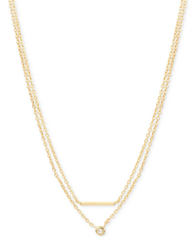 Kenneth Cole New York Bar and Diamond Accent Layer Pendant Necklace