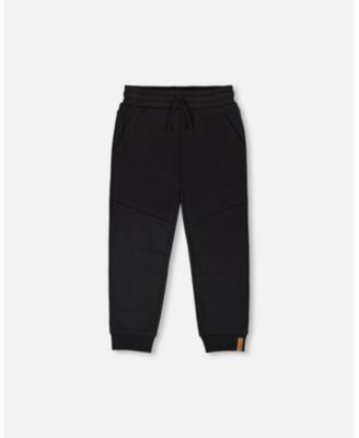 Deux par Deux Little Boys French Terry Sweatpants with Cross Seams - Black 44$