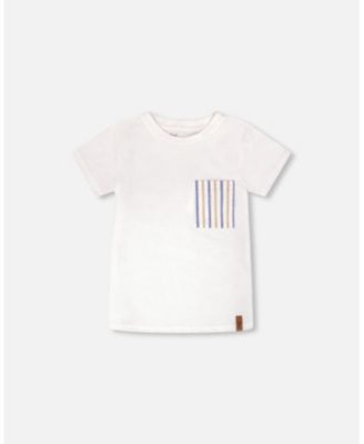 Little Boys Jersey T-Shirt with Chest Pocket White