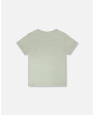 Little Boys ganic Cotton Jersey T-Shirt with Print Sage