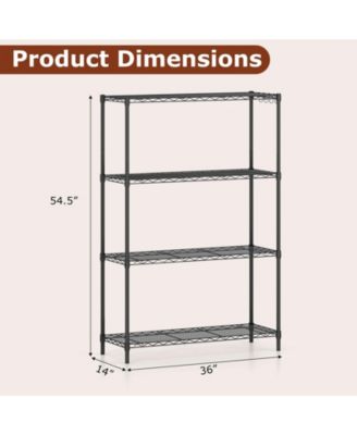 4-Tier Metal Storage Shelving Unit with V-Shaped Wire Rack and 1000 LBS Capacity