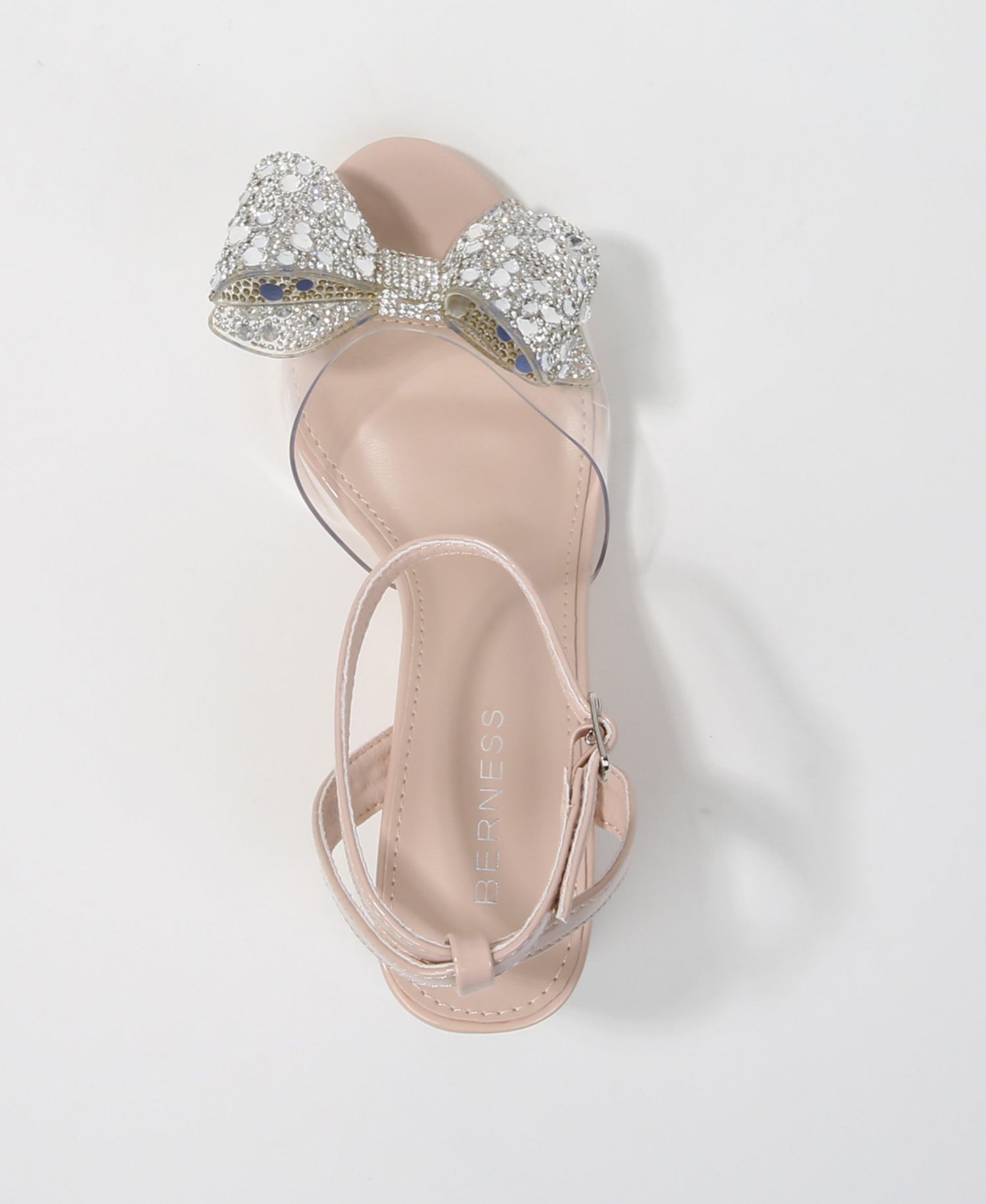 Women's Fiora Rhinestone Embellished Butterfly Bow Block Heel Dress Sandals