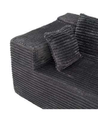 106" Modular Sectional Sofa with Pillows, L-Shape Corduroy Cloud Couch