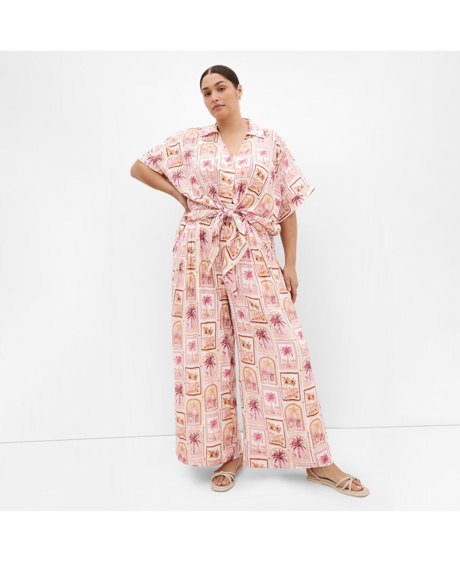 Women's Postcard Soiree Print Wide Leg Pant