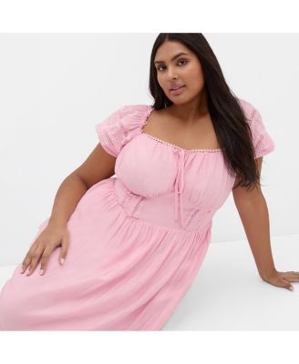 Women's Ariella Crochet Trim Midi Dress