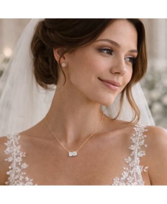 2 ct. t.w. Toi et Moi Moissanite Necklace (Pear and Round-Cut, Color D, FL Clarity) in Gold Vermeil