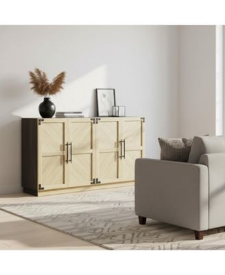 Sideboard Buffet Cabinet Farmhouse Storage Adjustable Shelves Living Room Entryway