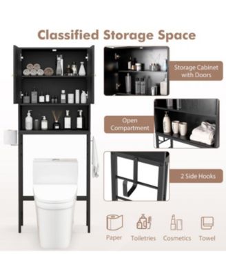 Over the Toilet Storage Cabinet with 2 Doors and Shelf