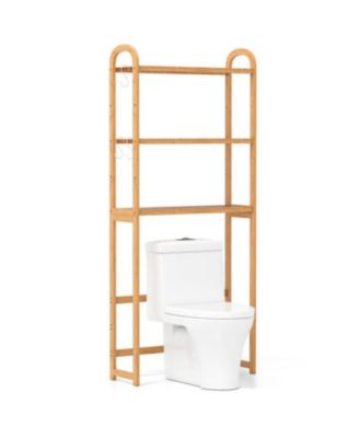 3-Tier Wicker Bathroom Floor Organizer with Adjustable Shelves