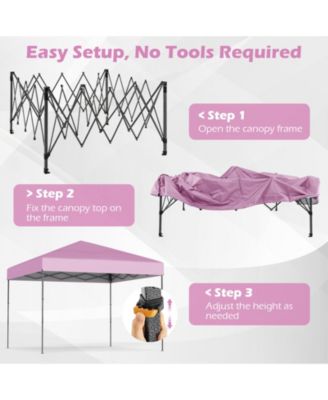 10x10 ft Outdoor Pop-Up Canopy Tent with Carry Bag & Stakes
