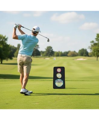 Dual-Sided Golf Chipping Net with Triple Targets, 5-Hole Training System