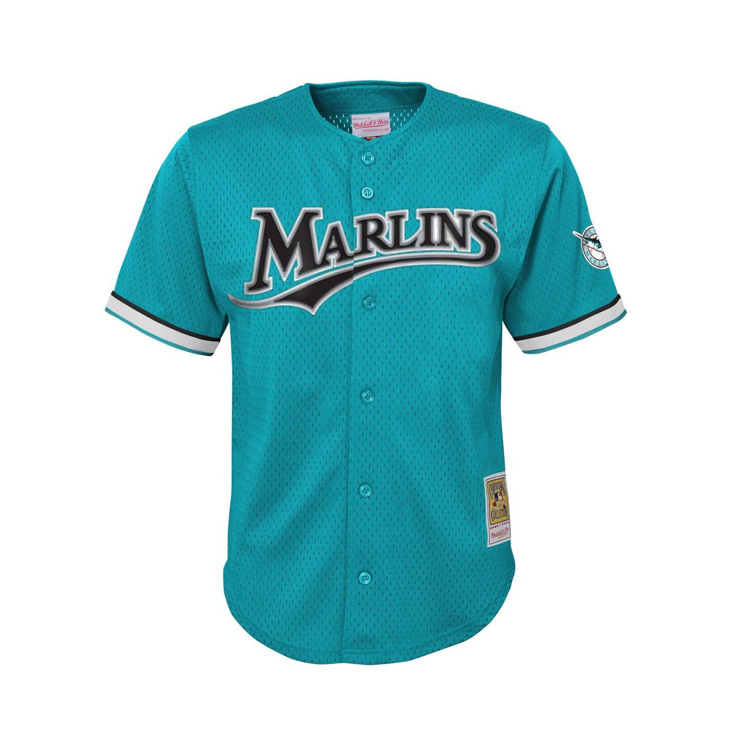 Детская джерси Mitchell & Ness Andre Dawson Florida Marlins для разминки, Teal — фото 2