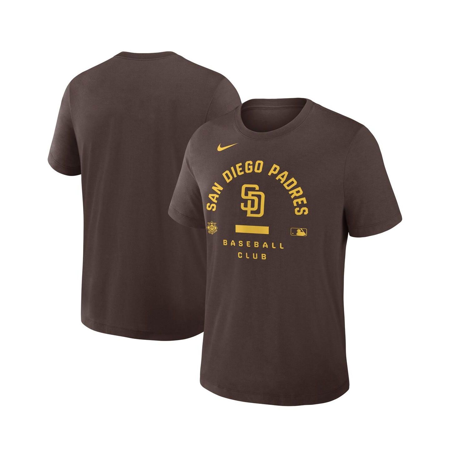 Мужская футболка Nike Brown San Diego Padres Authentic Collection Early Work Tri-Blend Dri-FIT — фото 1