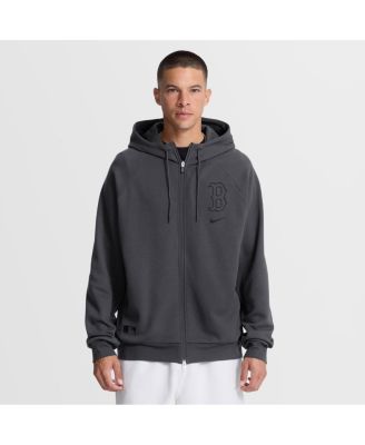 Men's Anthracite Boston Red Sox Authentic Collection Player Raglan Dri-FIT Full-Zip Hoodie