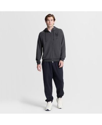 Men's Anthracite New York Mets Authentic Collection Player Raglan Dri-FIT Full-Zip Hoodie