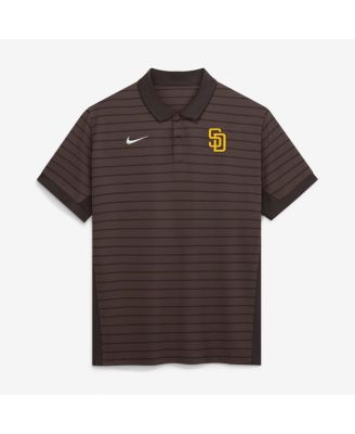 Men's Brown San Diego Padres Authentic Collection Striped Victory Dri-FIT Polo Shirt