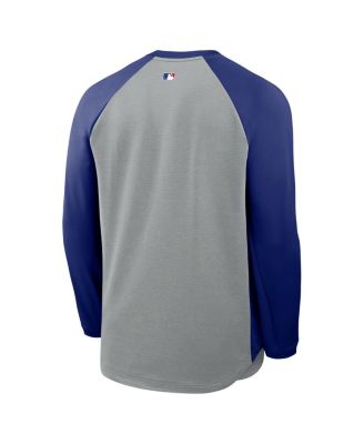 Men's Heather Charcoal Los Angeles Dodgers Authentic Collection Raglan Dri-FIT Sweatshirt