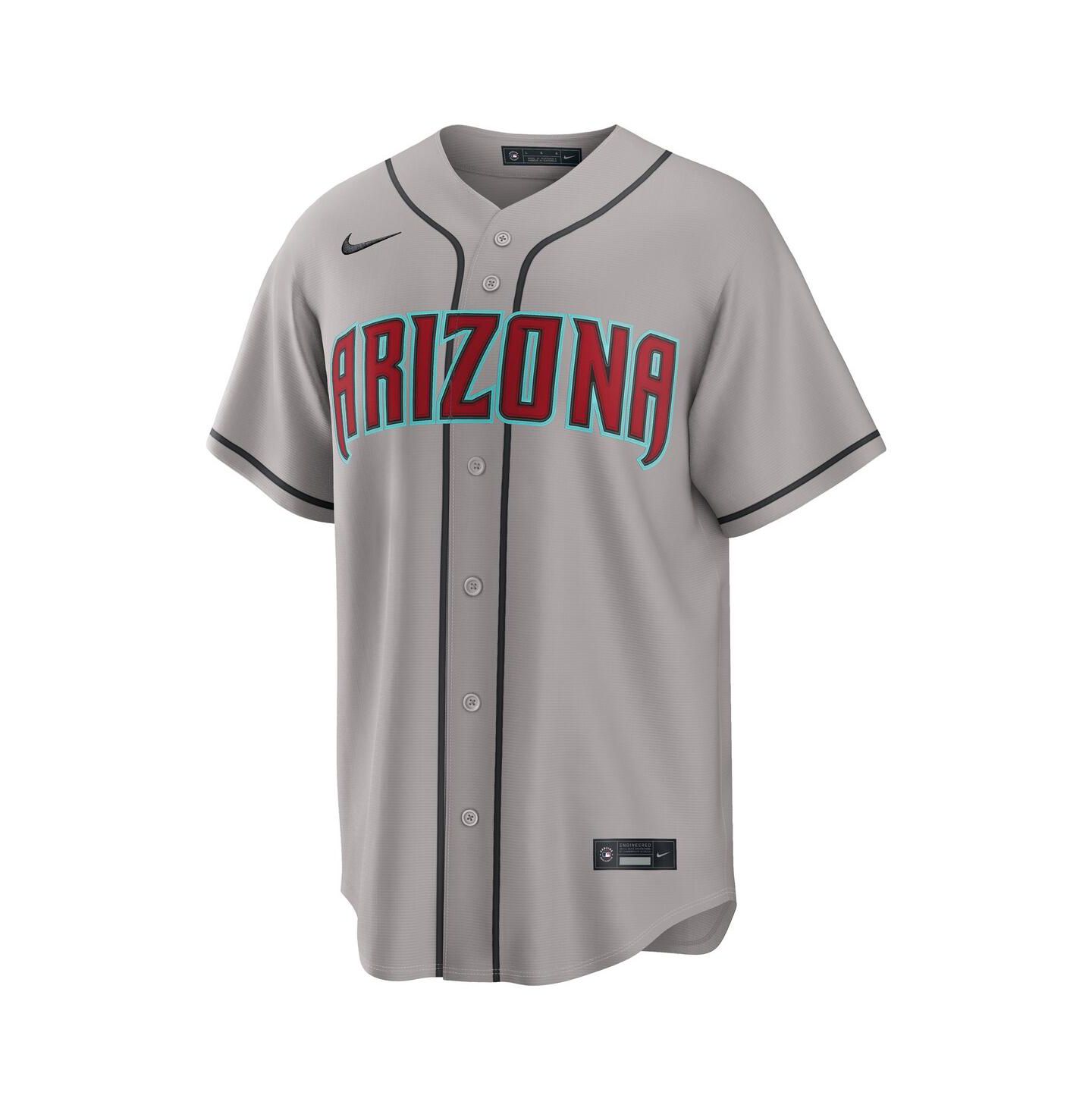 Мужской топ Nike Corbin Carroll Gray Arizona Diamondbacks Road Replica Jersey — фото 2