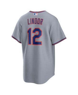 Men's Francisco Lindor Gray New York Mets Road Replica Jersey