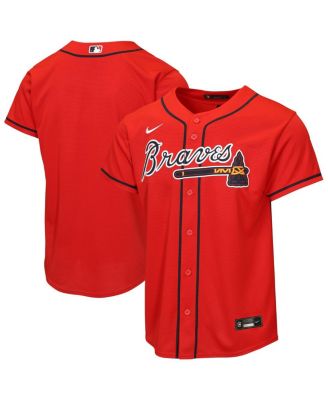 Big Boys and Girls Red Atlanta Braves Alternate Replica Jersey