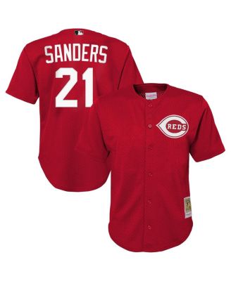 Big Boys and Girls Deion Sanders Red Cincinnati Reds Cooperstown Mesh Batting Practice Jersey