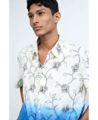 Men's Embroidered ombre shirt