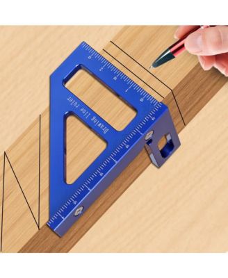 Imperial 3D Multi-Angle Measuring Ruler Aluminum Alloy Woodworking Square Protractor Miter Triangle Layout Tool Engineer Carpenter 003b