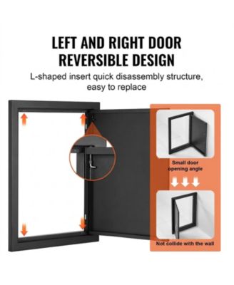 Single Stainless Steel BBQ Access Door 16W x 22H in for BBQ Island Grilling