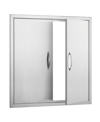 Double Stainless Steel BBQ Access Door 31W x 31H in for BBQ Island Grilling