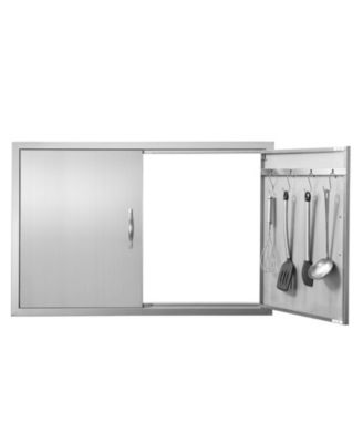 Double Stainless Steel BBQ Access Door 39W x 26H in for BBQ Island Grilling