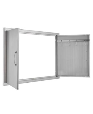 Double Stainless Steel BBQ Access Door 39W x 26H in for BBQ Island Grilling