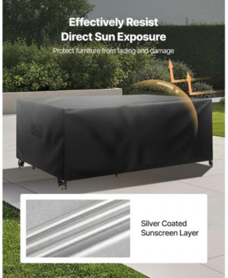 Waterproof Outdoor Table And Chairs Cover 74L x 47W x 28H in