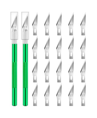 2 Pack Exacto Knife Set Precision Paper Carving Crafts Art Hobby High Carbon Steel