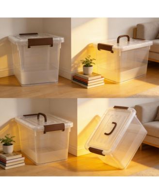 6-pack 7 Qt Stackable Latch Storage Box with Handle