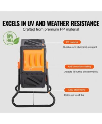 18.5-Gal Rotating Compost Tumbler Bin with Sliding Door and Steel Frame