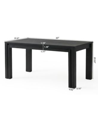 Rectangular Dining Table for 6 People, Farmhouse Kitchen Table, Wooden Dining Table