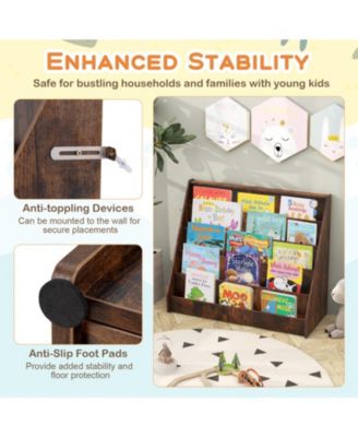 5-Tier Front-Facing Kids Bookshelf with Deep Compartments, Montessori Style