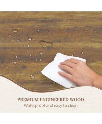 Industrial Farmhouse Dining Table 70.8", Metal Legs, Rustic Walnut Top, Modern Kitchen Table