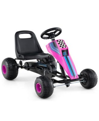 4 Wheel Kids Go Kart Pedal Ride On with Steering Wheel and Safe Brake