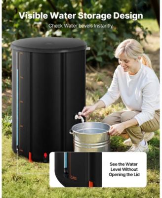 100 Gallon Collapsible Rain Barrel Portable Water Collection Barrel With Spigot