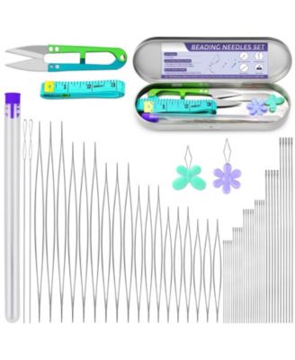 86pc Beading Set Big Eye Seed Bead Long Straight Twist Flexible