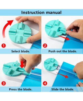 Paper Trimmer Craft Cutter 4 Style Multi-function Scrapbooking Tool Dial Straight Wave Dotted Perforated Creasing Photos Postcards Card