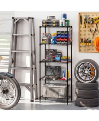 5-Tier Heavy Duty Metal Storage Shelving Unit with V-Shaped Wire Rack, 750 LBS Capacity