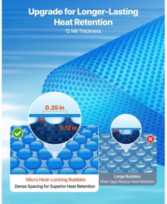 15 ft Round 12 Mil Solar Pool Cover for Daytime Heat Retention