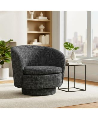 30.5 Modern Swivel Barrel Accent Chair, Upholstered Armchair, 1 Pc