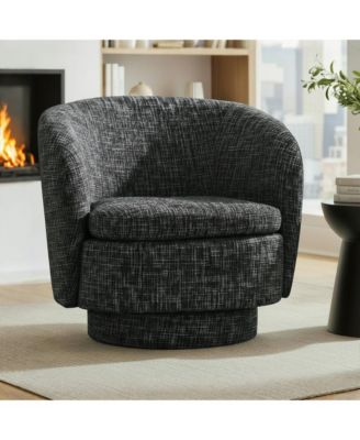 30.5 Modern Swivel Barrel Accent Chair, Upholstered Armchair, 1 Pc
