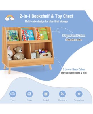 5-Cube Kids Bookshelf and Toy Organizer with Anti-Tipping Kits