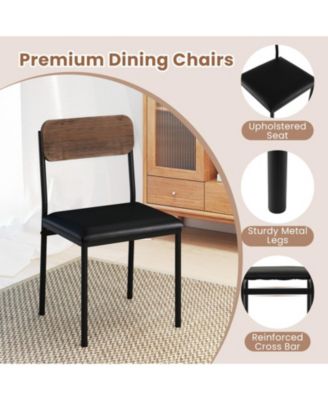 5-Piece Round Drop Leaf Dining Table Set with 4 Upholstered Chairs