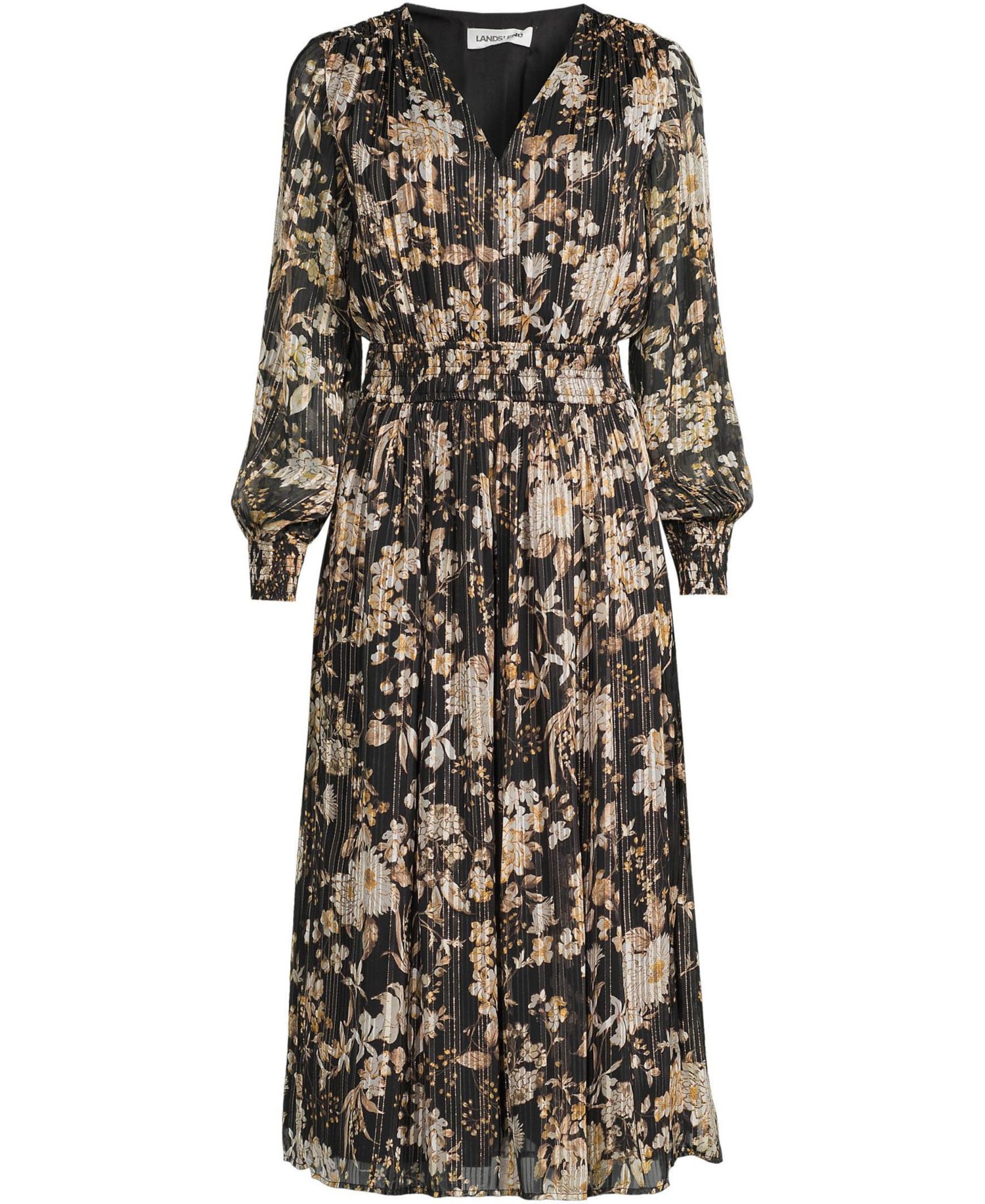 Women's Lurex Shadow Stripe Midi Dress
