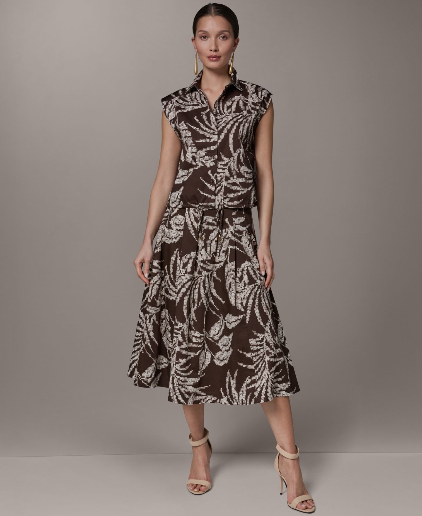 Женский топ Donna Karan New York Collared Neck Top, цвет: Разноцветный, вариант 1 — фото 5